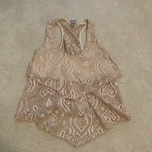 Nude country crop tank top